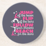 Dessous De Verre En Grès Citation Gymnastique Girl Gymnast Sauter De La Pou<br><div class="desc">Sautez le faisceau, retournez la barre. Suivez vos rêves et atteignez les étoiles. Gymnastique inspirante et motivationnelle design pour la gymnastique des filles et des garçons. Cette jolie marchandise est idéale pour entraîneur de gymnastique, athlètes, mère et père fiers. Parfait pour l'équipe de gymnastique universitaire. Grand cadeau de Noël et...</div>