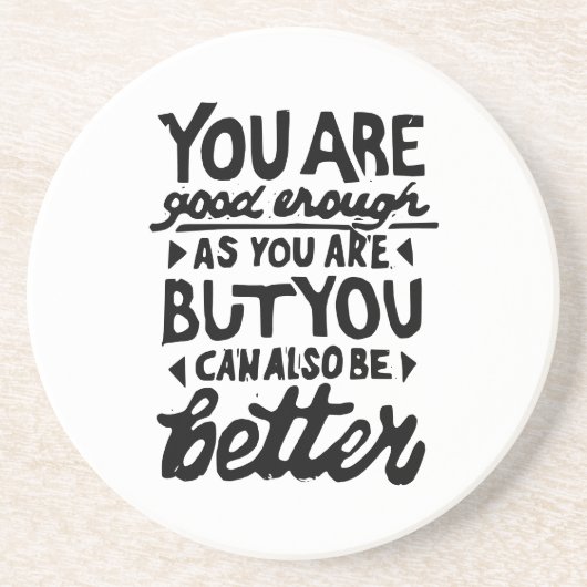 Dessous De Verre En Grès Citation Motivative Lino Imprimer grès rond (Devant)
