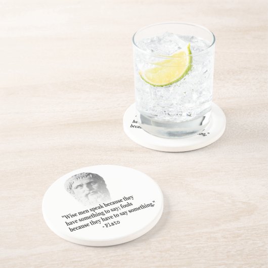 Dessous De Verre En Grès Citation Par Platon (Côté)