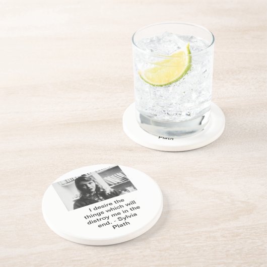 Dessous De Verre En Grès Citation Sylvia Plath (Côté)