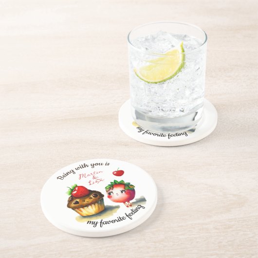 Dessous De Verre En Grès Citation Valentines (Côté)