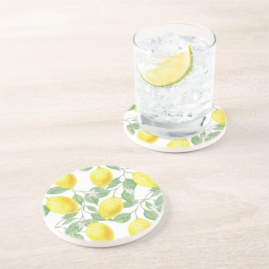 Dessous de verre en grès citron (Côté)