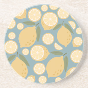 Dessous De Verre En Grès Citron jaune Motif