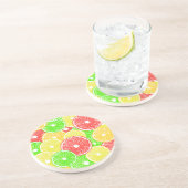 Dessous De Verre En Grès Citron, orange, pamplemousse et tranches de citron (Côté)
