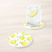 Dessous De Verre En Grès Citrons et feuilles (Côté)