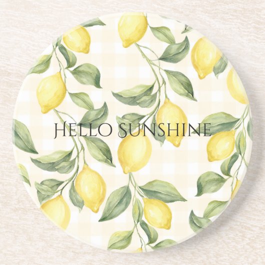 Dessous De Verre En Grès Citrons Jaunes Frais (Devant)