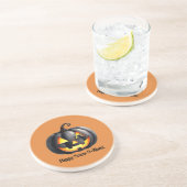Dessous De Verre En Grès Citrouille araignée noire (Côté)