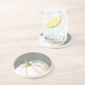 Dessous De Verre En Grès Citrouille d'automne blanc de ferme (Côté)