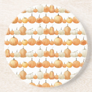 Dessous De Verre En Grès Citrouille d'automne : Motif d'illustration aquare
