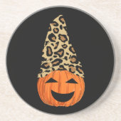 Dessous De Verre En Grès Citrouille de Casquette Leopard mignon (Devant)