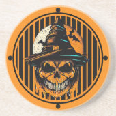 Dessous De Verre En Grès citrouille/Halloween/crâne/éffrayant (Devant)