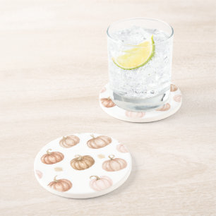 Dessous De Verre En Grès Citrouilles de Pompes de Crème Blush Tan