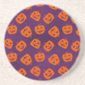 Dessous De Verre En Grès Citrouilles d'Halloween sur Motif Arrière - plan v (Devant)