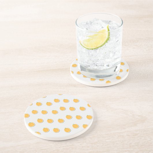 Dessous De Verre En Grès Citrouilles sur gris (Côté)