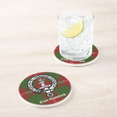 Dessous De Verre En Grès Clan Crawford Crest Tartan (Côté)