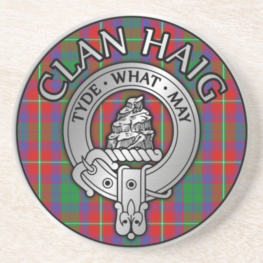 Dessous De Verre En Grès Clan Haig Crest & Tartan (Devant)