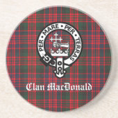 Dessous De Verre En Grès Clan MacDonald Crest & Tartan moderne (Devant)
