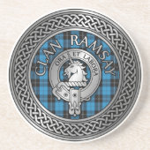 Dessous De Verre En Grès Clan Ramsay Crest & Hunting Tartan Knot (Devant)