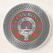 Dessous De Verre En Grès Clan Ross Crest & Tartan Knot (Devant)