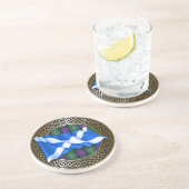 Dessous De Verre En Grès Clan Sutherland Tartan Knot & Drapeau (Côté)