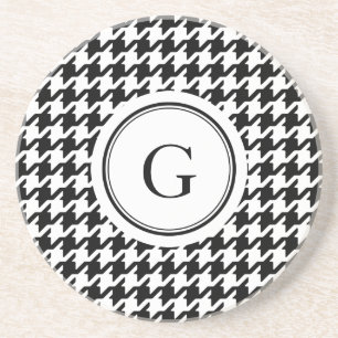 Dessous De Verre En Grès Classe White Houndstooth