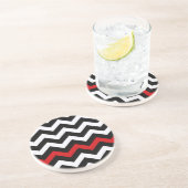 Dessous De Verre En Grès Classic Black and White Zigzag (Côté)