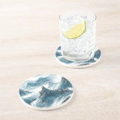 Dessous De Verre En Grès Classic Bleu Blanc Chinoiserie Paysage Peinture (Côté)