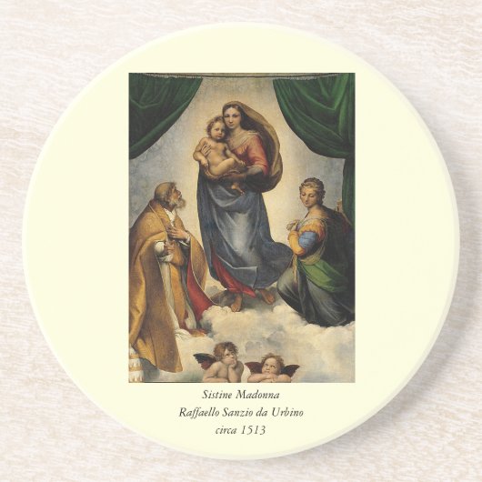Dessous De Verre En Grès Classique de Raphael "Vierge Sixtine" (vers 1513) (Devant)
