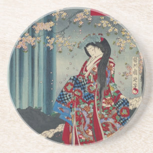 Dessous De Verre En Grès Classique japonais de cool d'art de Madame Japon