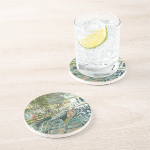 Dessous De Verre En Grès Claude Monet. Baigneurs à La Grenouillère