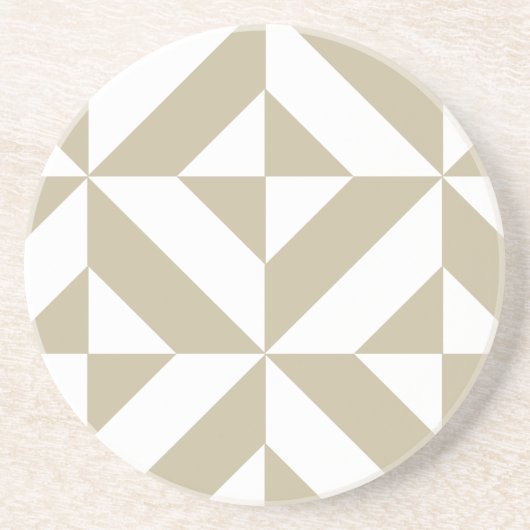 Dessous De Verre En Grès Clay Geometric Deco Cube Pattern (Devant)