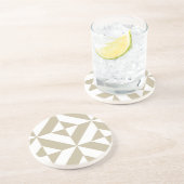 Dessous De Verre En Grès Clay Geometric Deco Cube Pattern (Côté)