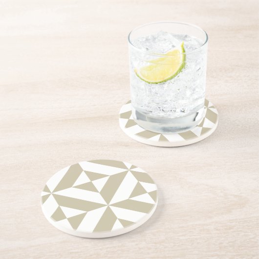 Dessous De Verre En Grès Clay Geometric Deco Cube Pattern (Côté)