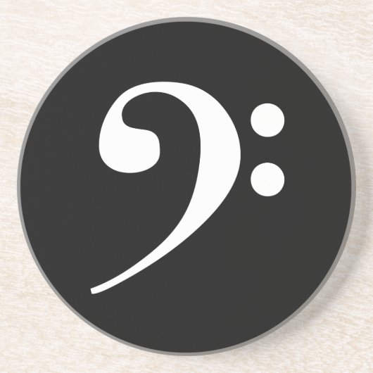 Dessous De Verre En Grès Clé de basse blanche (Devant)