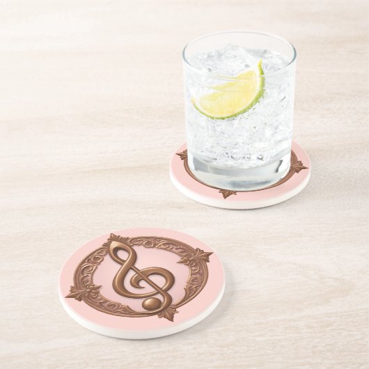 Dessous De Verre En Grès Clé de note musicale (Côté)