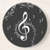 Dessous De Verre En Grès Clé de sol climaxique musique noir (Devant)