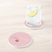 Dessous De Verre En Grès Clé Fraise Rouge Rose (Côté)