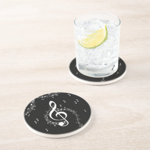 Dessous De Verre En Grès Climacic G Clef Music Black