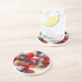 Dessous De Verre En Grès Cloud d'aquarelle Abstraite de Garnet Red Smokey (Côté)