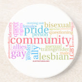 Dessous De Verre En Grès Cloud de mot communautaire LGBTQ+ SlipperyJoe (Devant)