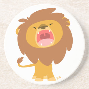 Dessous De Verre En Grès Coaster de Cute Mighty Roaring Lion