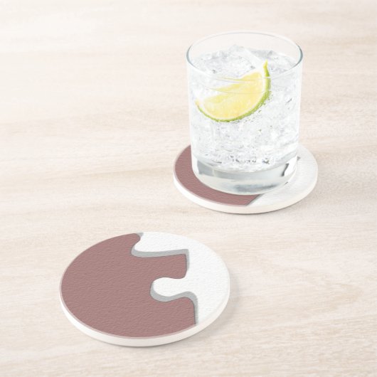 Dessous De Verre En Grès Coaster de puzzle de vin rouge (Côté)