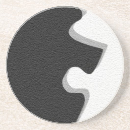 Dessous De Verre En Grès Coaster de puzzle noir (Devant)