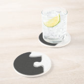Dessous De Verre En Grès Coaster de puzzle noir (Côté)