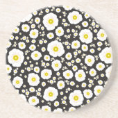 Dessous De Verre En Grès Coaster en grès Coquelicots blancs (Devant)