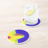 Dessous De Verre En Grès Coaster en grès jaune jonquille Pop Art (Côté)