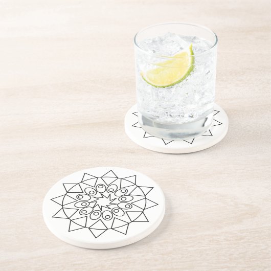 Dessous De Verre En Grès Coaster - Mandala to Color (Côté)
