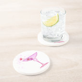 Dessous De Verre En Grès Coaster Pink Martini (Côté)