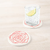 Dessous De Verre En Grès Coaster Rose Rouge (Côté)