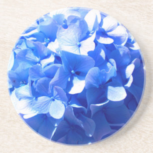 Dessous De Verre En Grès Cobalt bleu floral élégant bleu hydrangées